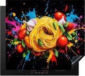 KitchenYeah® Protection plaque induction 60x52 cm - Spaghetti - coloré - peinture - abstrait - Protege plaque de cuisson - Couvre plaque induction - Protecteur d'induction - Cuisine