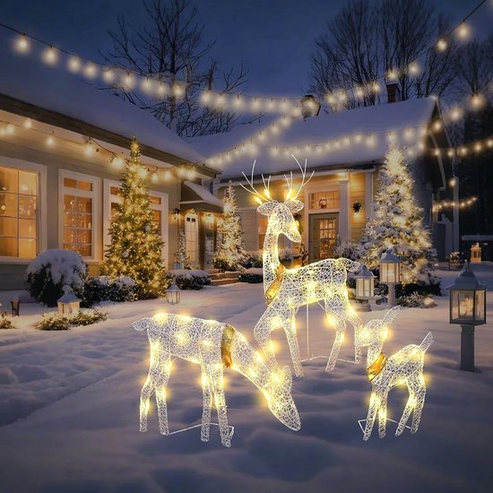 Día y Noche - Día y Noche Figura plegable de Papá Noel en escalera con 552 LEDs Día y Noche - Día y Noche Figura plegable de Papá Noel en escalera con 552 LEDs