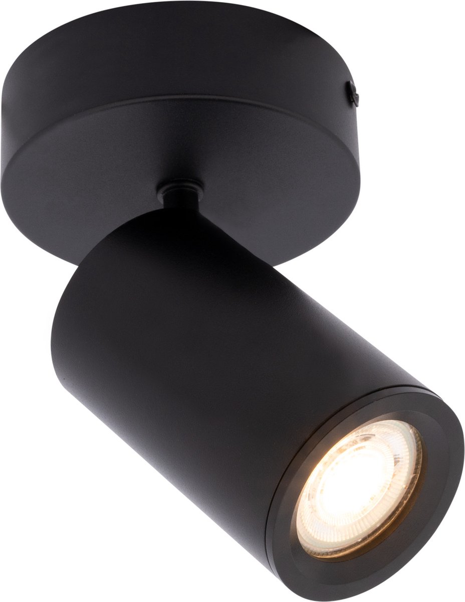 Ledvion - LED Plafondspot - Zwart 1-lichts - Dimbaar - 3W - 4000K - GU10 - IP20