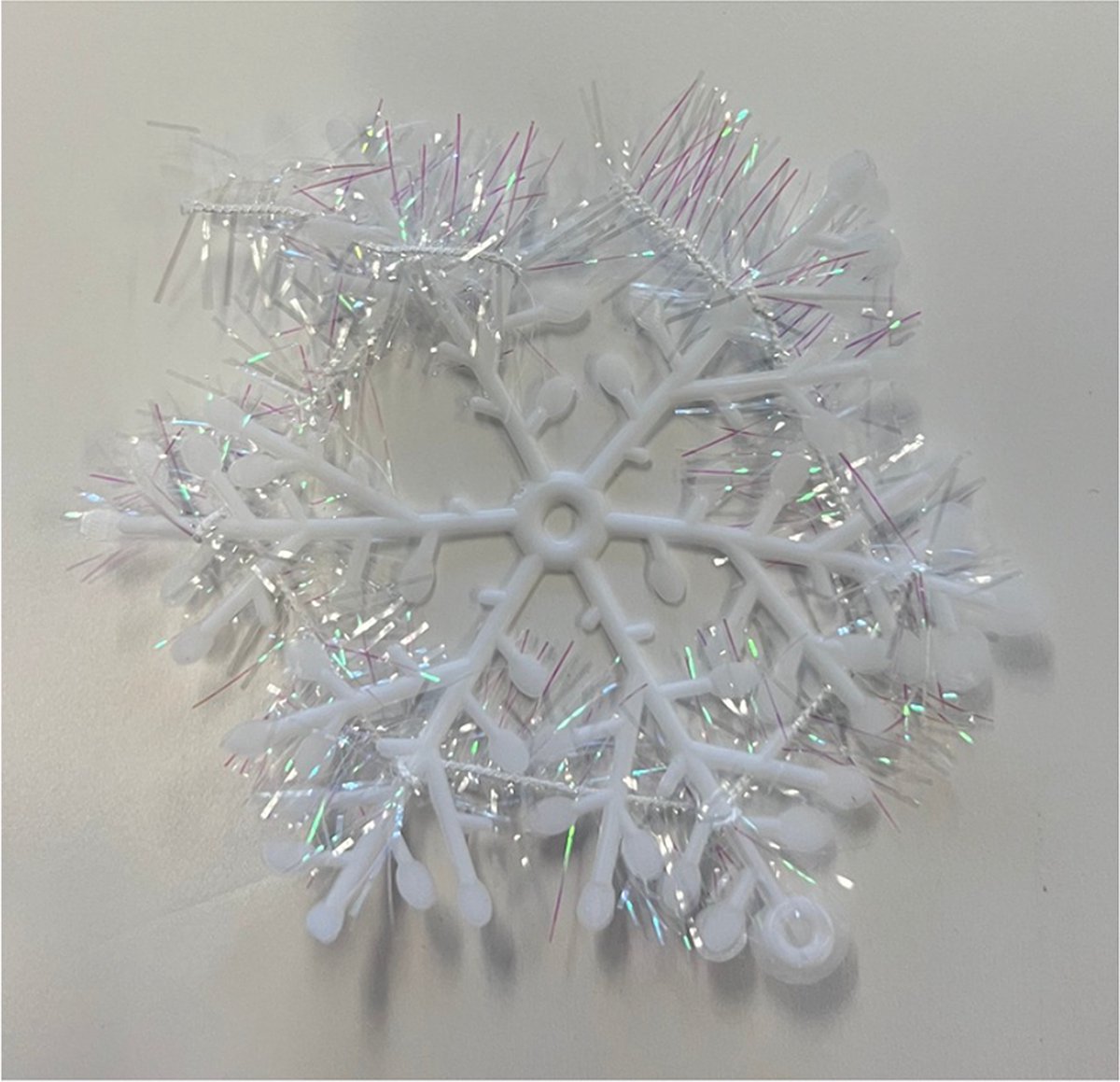 Knaak Sneeuwster Kerstversiering - Set van 3 stuks - Sneeuwvlok - Kerst - Hangversiering - Sneeuw - 8 cm