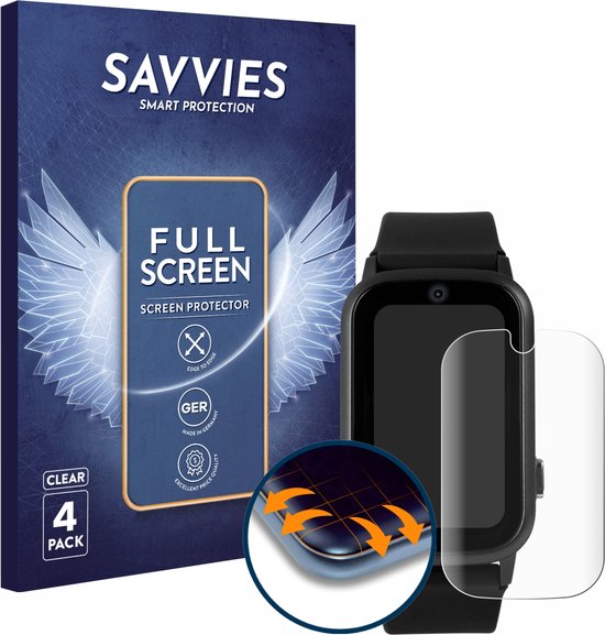 Savvies - Screenprotector voor One2Track Connect UP - Folie Beschermfolie transparant volledig dekking (4 Stuks)
