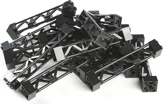 4 Stuks High-Tech Bouwonderdelen - Compatibel Met Lego - 2210 Framekolom - Zwart van $ — afbeelding 2