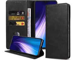 Smartphonica Telefoonhoesje geschikt voor Xiaomi Redmi Note 8 Pro kunstleren Hoesje met Magnetische sluiting en Pasjeshouders Book Case met Klepje - Zwart geschikt voor Xiaomi Redmi Note 8 Pro