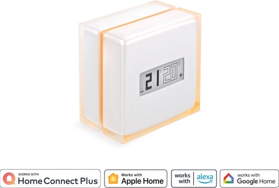 Netatmo Slimme Thermostaat - Smart Thermostaat voor CV - Werkt met Google Home, Alexa & Apple Homekit - Draadloos - Wit