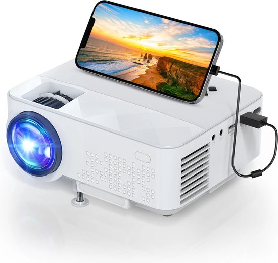 Mygroot - Mini Projector - Videoprojector - 7000 Lumen - Home Theater - 240 Inch Display - 90,000 Uur Lcd.
