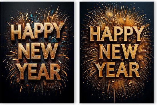 LMWK032 - Set kaarten 12 stuks 10x15cm - Nieuwjaarskaarten - oud en nieuw kaarten Kerstpakket - Nieuwjaarsbrieven - Nieuwjaarsbrief - Wenskaarten - nieuwjaarskaarten 2026 - kerstkaarten SET - Kaarten en nieuwjaarskaarten - Nieuwjaar - Oud en nieuw