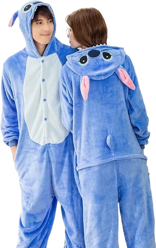 KrijgHonger - Blauwe Fantasy Onesie - Maat L (165–175 cm) - Unisex Verkleedkostuum / Pyjama - Dierenpak - Carnavalskleding - Halloween - Lounge Outfit