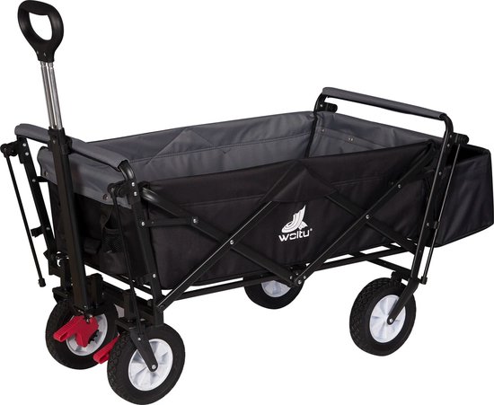 Currentgoodz - Trolley Op Wieltjes - Kar - Trolley Met Dak - Karretje - Trolley - Opvouwbaar - Festivalkar - Antraciet - Max 80KG — afbeelding 2