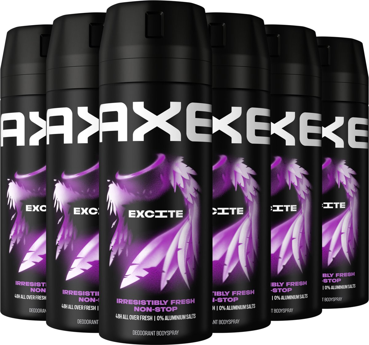 Axe Excite bodyspray deodorant - 6 x 150 ml - voordeelverpakking