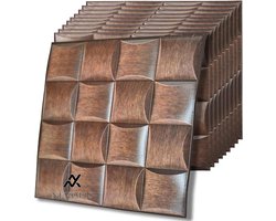 Nevolis 3D Wall Panels Self-Adhesive Waterproof PE Foam 3D Wallpaper Living Room Background Wall Bedroom Wall Decoration 30 x 30 cm x 10 Pieces Wood Effect 9 m² Set .