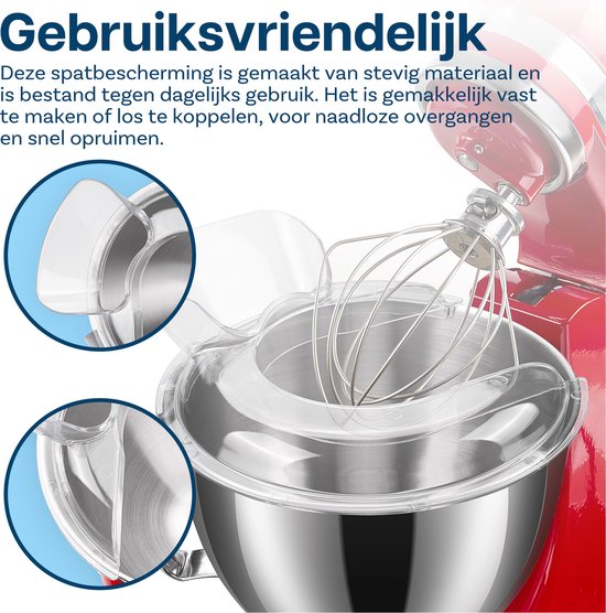 Spatbescherming voor KitchenAid 5 Quart Tilt-Head Stand Mixers Artisan Series van MMOBIEL - Vulopening & Beschermt tegen Spatten - Spatbescherming voor Roestvrij Stalen, Glazen & Keramische Mengkommen van Merkloos — afbeelding 5