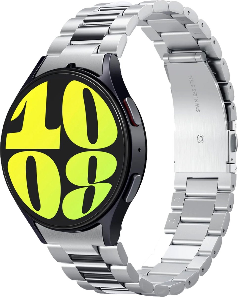 Spigen Modern Fit 316L Steel Band geschikt voor Samsung Galaxy Watch 4 / 5 / 6 / 7 / FE (20 mm) - Silver
