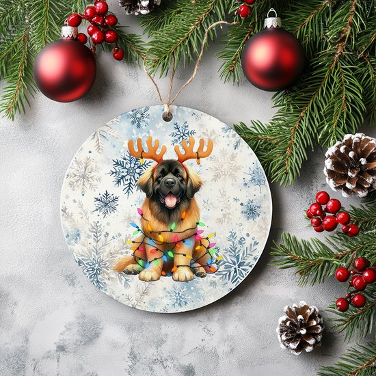 Kerstboom hanger Leonberger - Met Naam - Unieke Kerstdecoratie