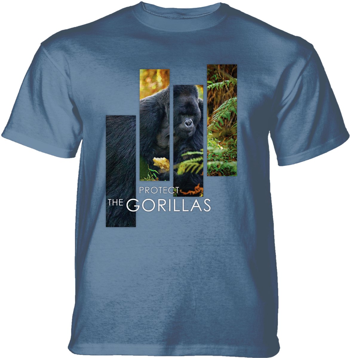 T-shirt Protect Gorilla Split Portrait Blue M