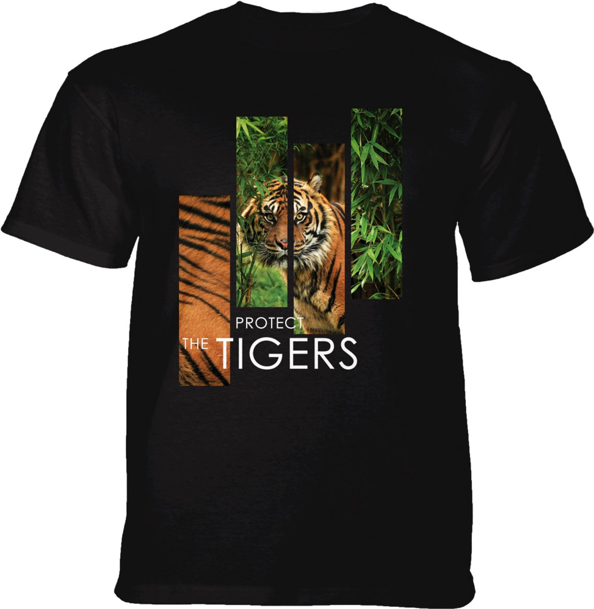 T-shirt Protect Tiger Split Portrait Black 3XL