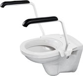 Luxe toiletbeugelset met armleggers 35 cm RVS wit