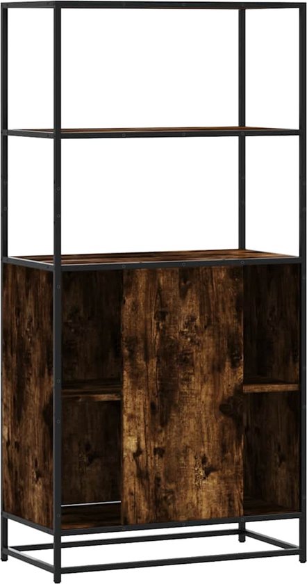 vidaXL - Armoire haute - 68x35x139cm - décorée - bois - et - métal - fumé - couleur chêne