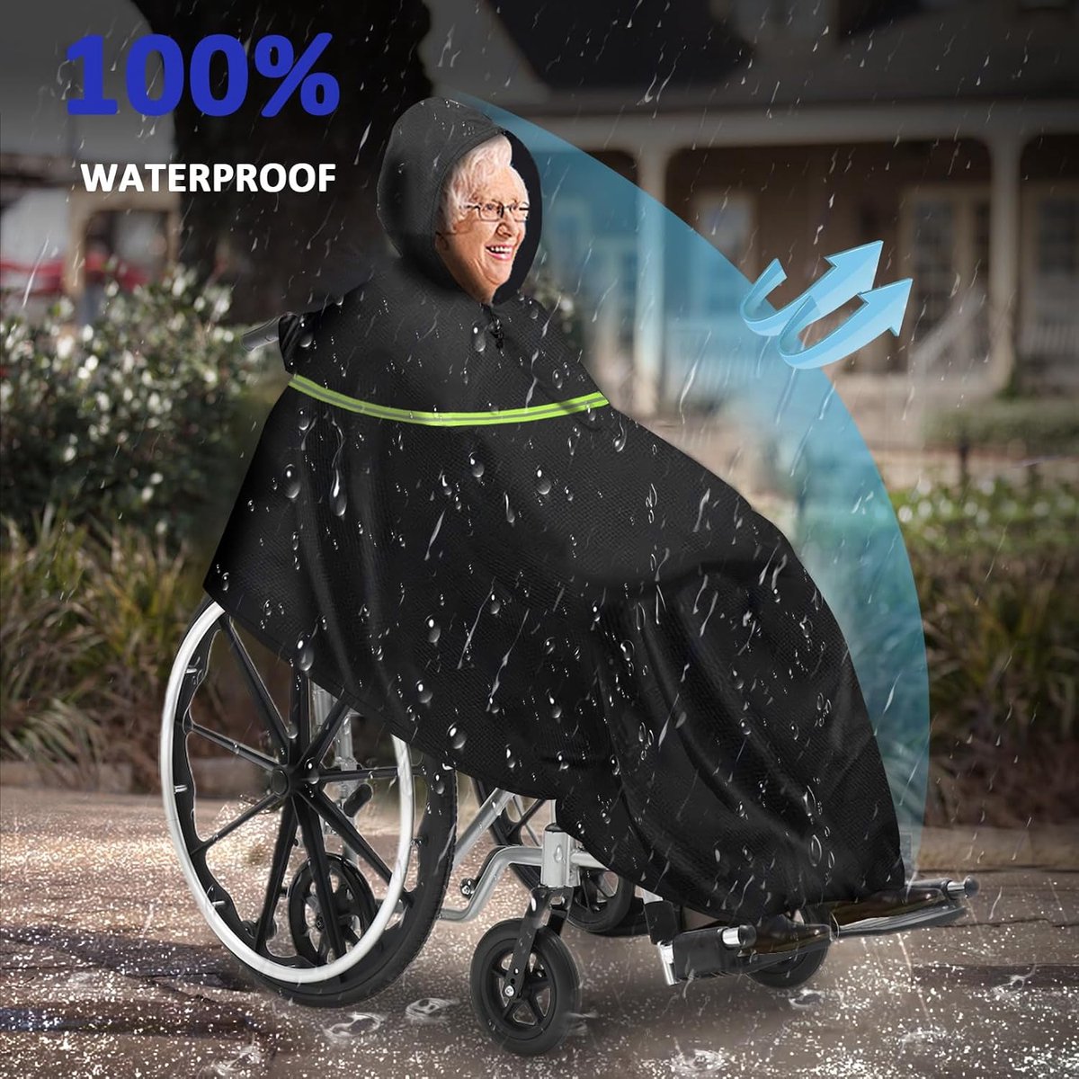Goedkoopste Regenjas voor rolstoel, waterdicht, voor rolstoel, regenponcho, stoel, rolstoel, rolstoelaccessoire