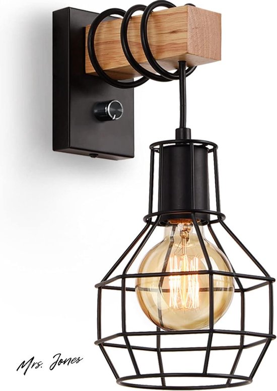 Industriële vloerlamp zwart, Lieve, met schakelaar Industriële vloerlamp zwart, Lieve, met schakelaar