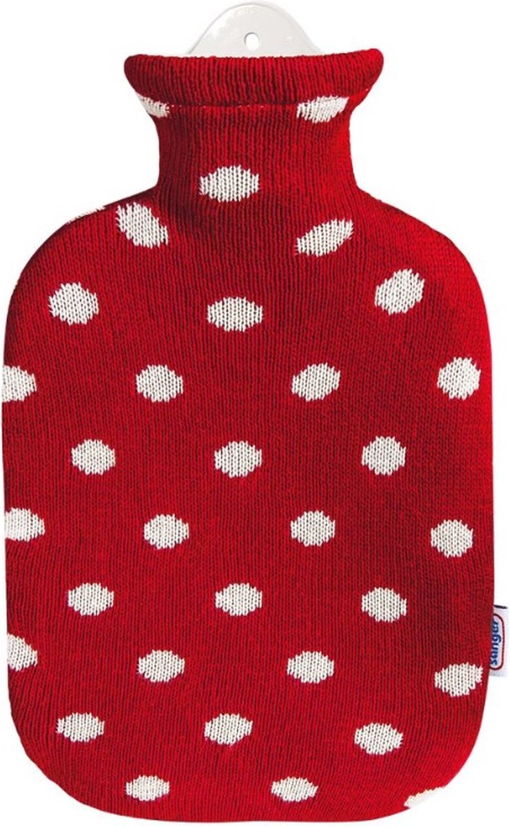 Goedkoopste Sänger - Polkadots - Rood met Wit - Warmtekruik - 2 liter