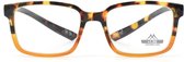 Montana MNR2B Leesbril met lange poten - Tortoise met Oranje +2.00 - Nekhanger - Rechthoekig