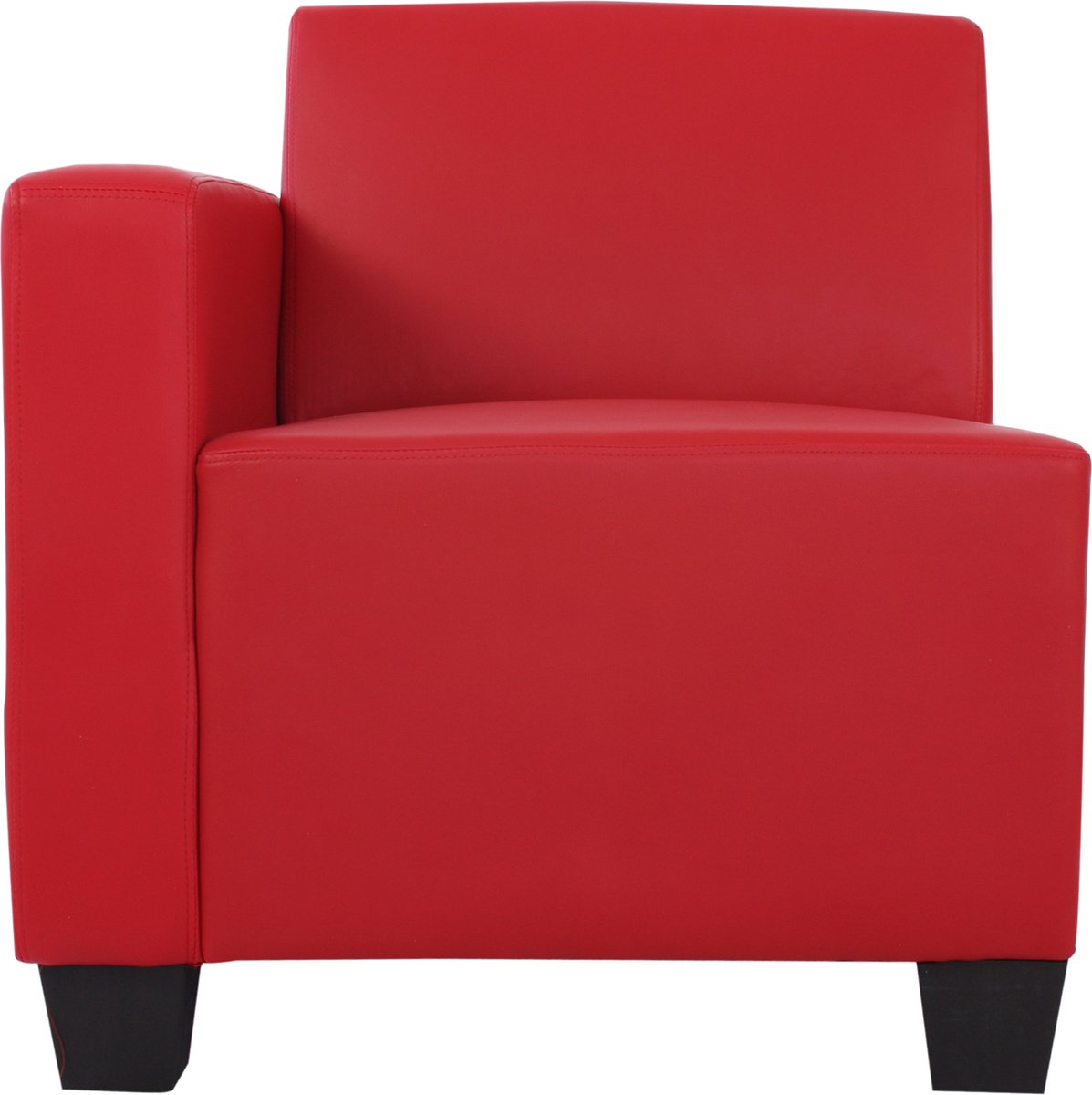 Cosmo Casa Modulaire Stoel - Linker Zijdeel - Stoel met Armleuning - Lyon - Kunstleer - Rood