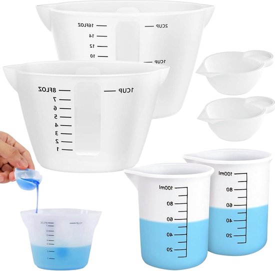 Tasse à Mesurer 2,5L Avec Échelle - Bol à Mélanger Transparent Avec Bec Verseur Pour Cuisine