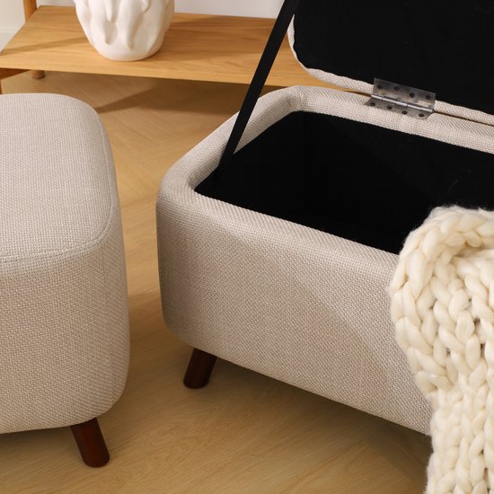 Nolon Banquette Julia avec rangement beige - 83 x 41 cm