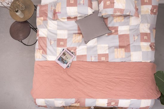 SENZA DONNA 100% Katoen Satijn Dekbedovertrek 200x200/220-2x60x70 cm ( 240 cm Lang ) HELSINKI ZAND van SENZA DONNA — afbeelding 4