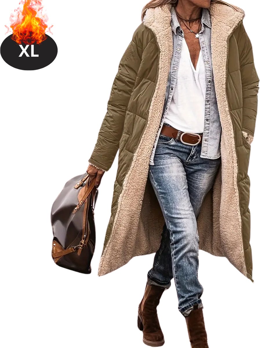 Livano Winterjas Parka Dames Winter Jas Volwassen Stijlvol Legergroen