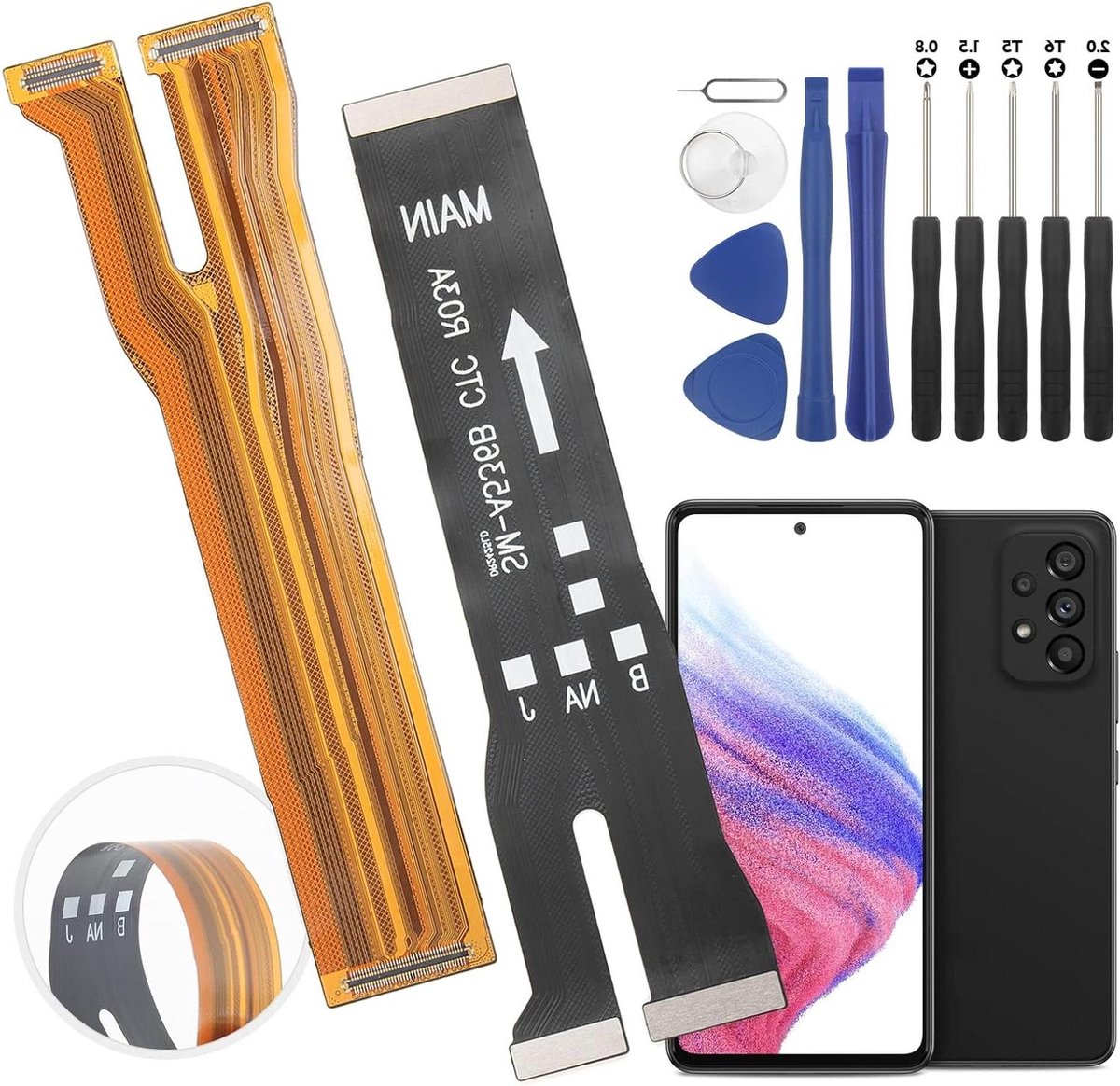 Lcd scherm moederbord flexibele kabel voor Samsung Galaxy A53 5G SM-A536B - opladen - vervanging - gereedschap .