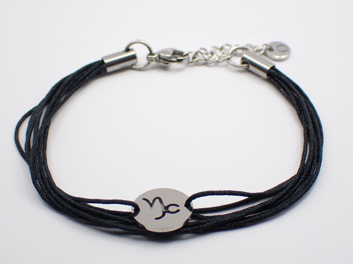 Colure® armband sterrenbeeld Steenbok zwart koord