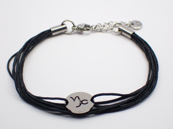 Colure® armband sterrenbeeld Steenbok zwart koord