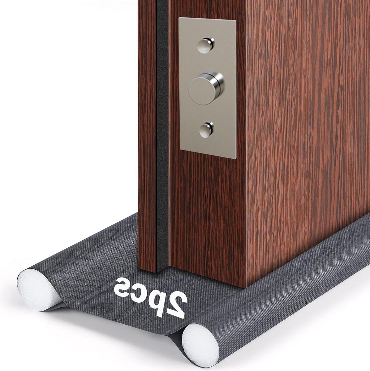 Tochtstopper waterdicht Oxford-weefsel afdichting deur 85 cm tot 10 cm dik grijs - 2 stuks .