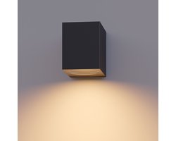 Calex Wandlamp Downlight - Met GU10 LED Spot, Dag/Nacht Sensor - Warm Wit Licht (2700K) - Water en Stofbestendig IP54 - Energiezuinige Buitenverlichting - Zwart