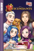 Manga-cover van Disney Descendants: The Rotten to the Core Boek 2, met vier personages en een hond die koken.