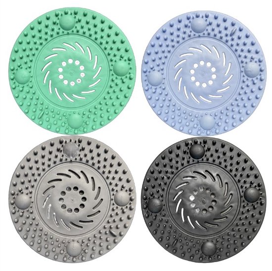 4 pièces - Crépine d'évier - Crépine d'évier - Bouchon d'évier - Crépine de vidange - Silicone - anti-colmatage - 13,5*13,5cm - Bouchon de vidange - bleu, vert, gris, noir