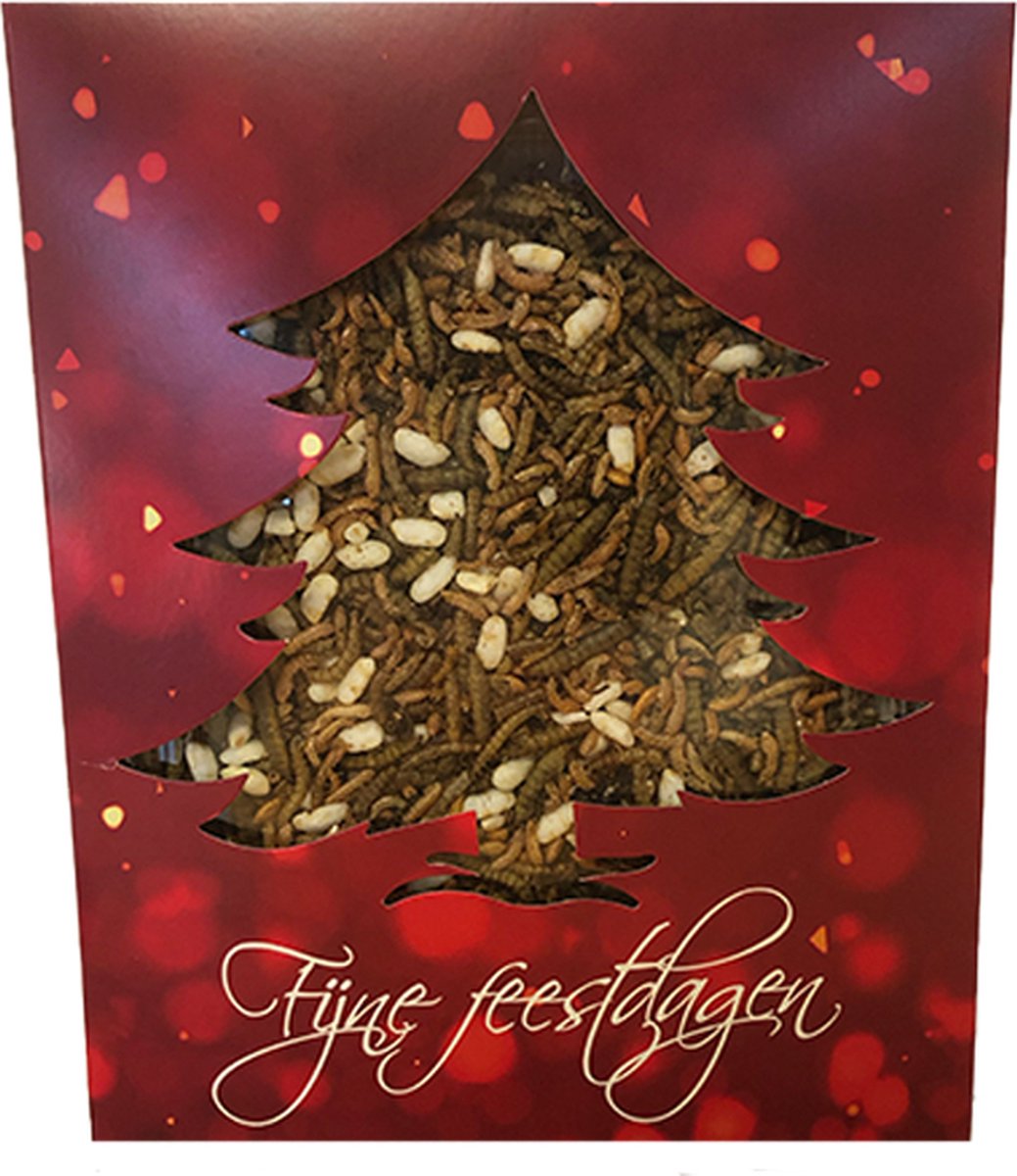 Kerst Doosje met Insectenmix voor Knaagdieren Het Kerstkado