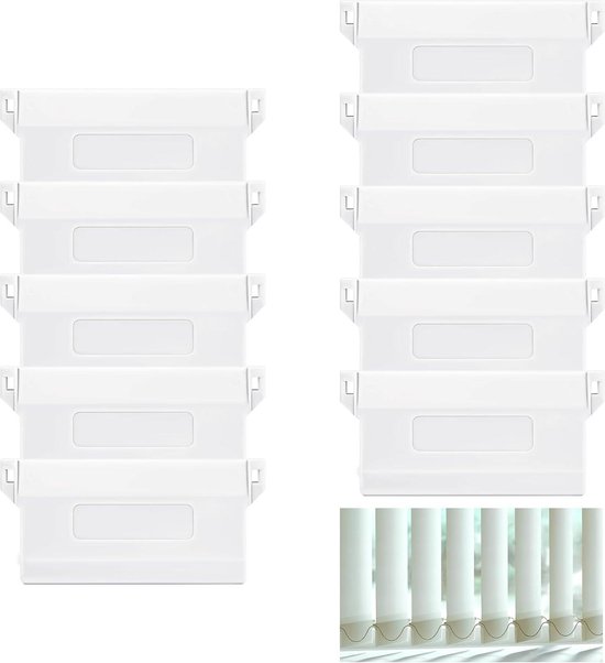 20 stuks lamellengordijn, verzwaringsplaten, 127 mm, lamellengordijn reserveonderdelen, 20 verticale jaloezieën, reserveonderdelen en 10 meter witte ketting rolketting & 20 kettingverbinders voor