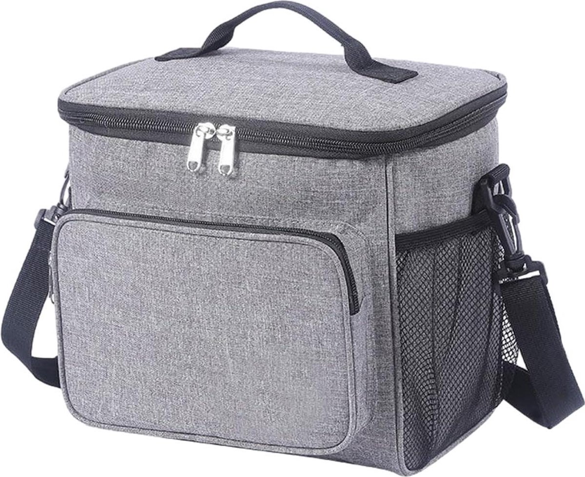 Isolatietas van aluminiumfolie - lekvrij - lunchboxtas picknicktas - grote capaciteit - draagbare lunchtas - herbruikbaar - kamperen reizen werk - grijs .