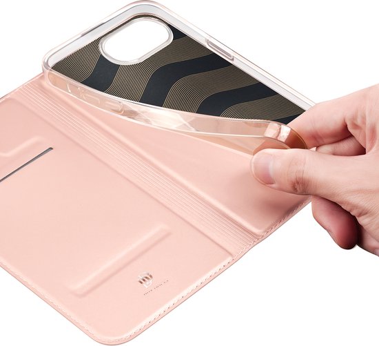 Dux Ducis - Coque de téléphone compatible avec Apple iPhone 16E - Skin Pro - Book Case - Or rose