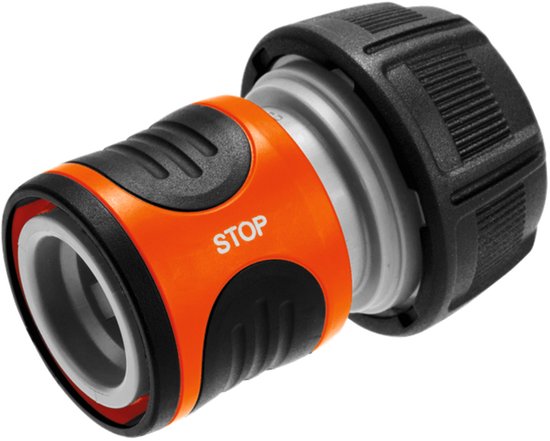 Kunststof slangstuk 19 mm 3/4″ met waterstop steekkoppeling voor tuinslangen, Gardena 18214-50