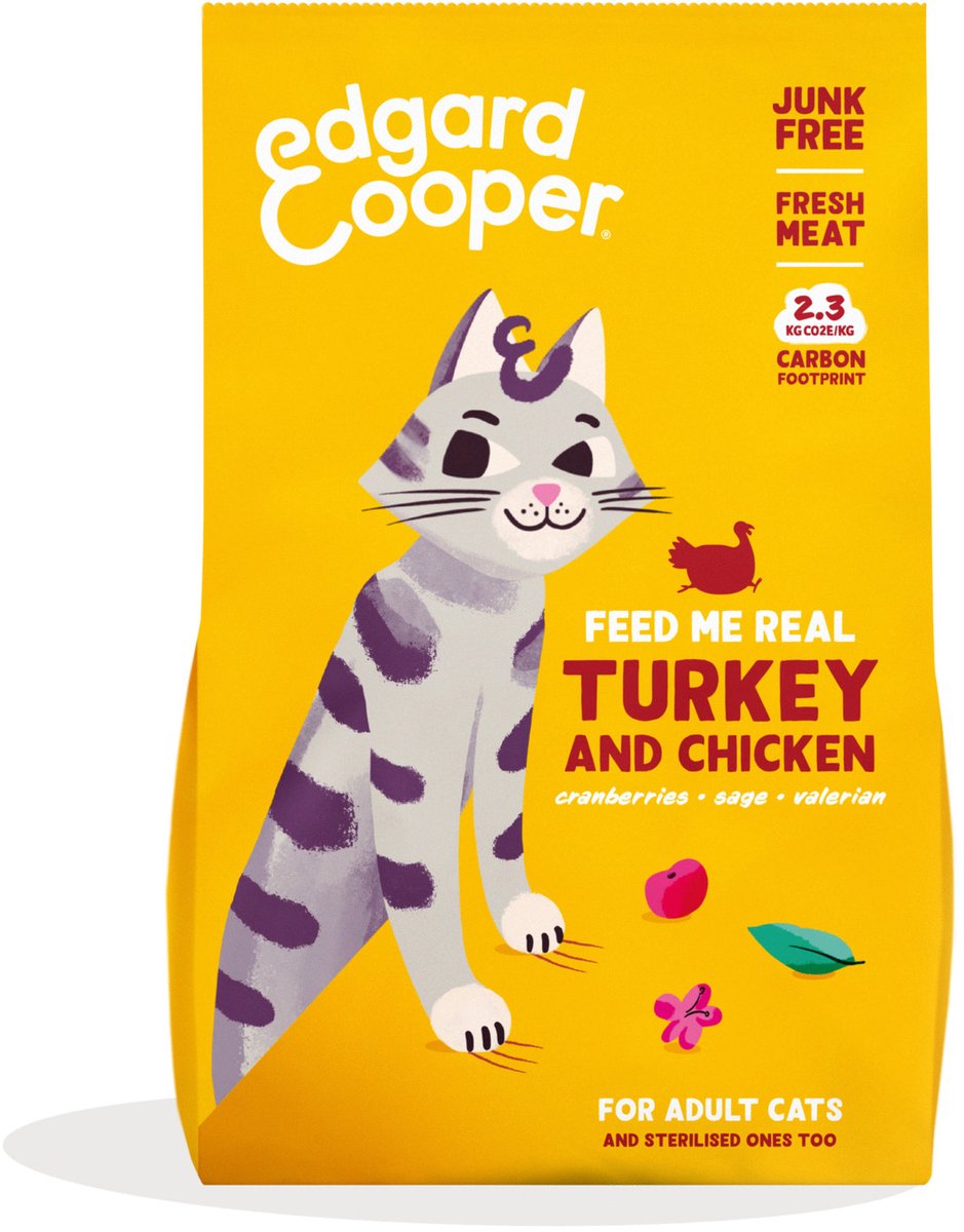 Edgard&Cooper Kattenvoer Adult Kalkoen - Kip 325 gr