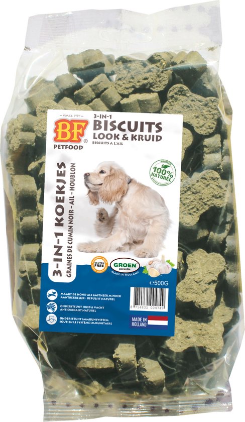 Bf 3 In 1 Koekjes - Hondensnacks - Kruiden Knoflook 500 g