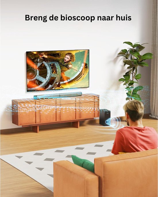 White-label® Surround Set Home Cinema - Speakers - Thuisbioscoop Set - Draadloos - Bluetooth - Zwart van White-Label® — afbeelding 4