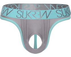 SUKREW U-Style Classic Thong Silver Sparkle - MAAT XL - Erotisch Heren Ondergoed - String voor Man - Sexy mannen String