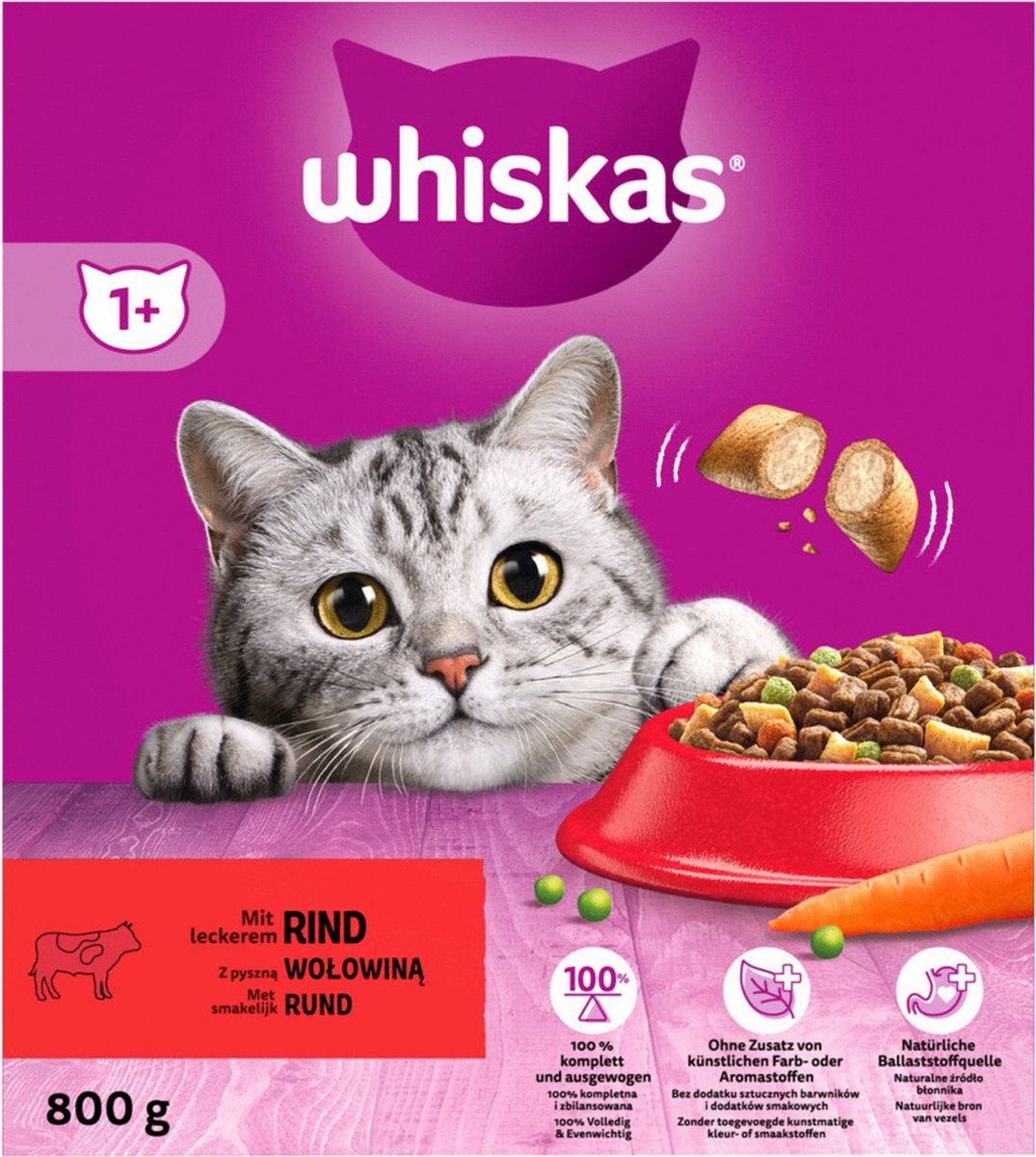 Whiskas Whiskas Brokjes Adult - Kattenvoer - Rund 800 g