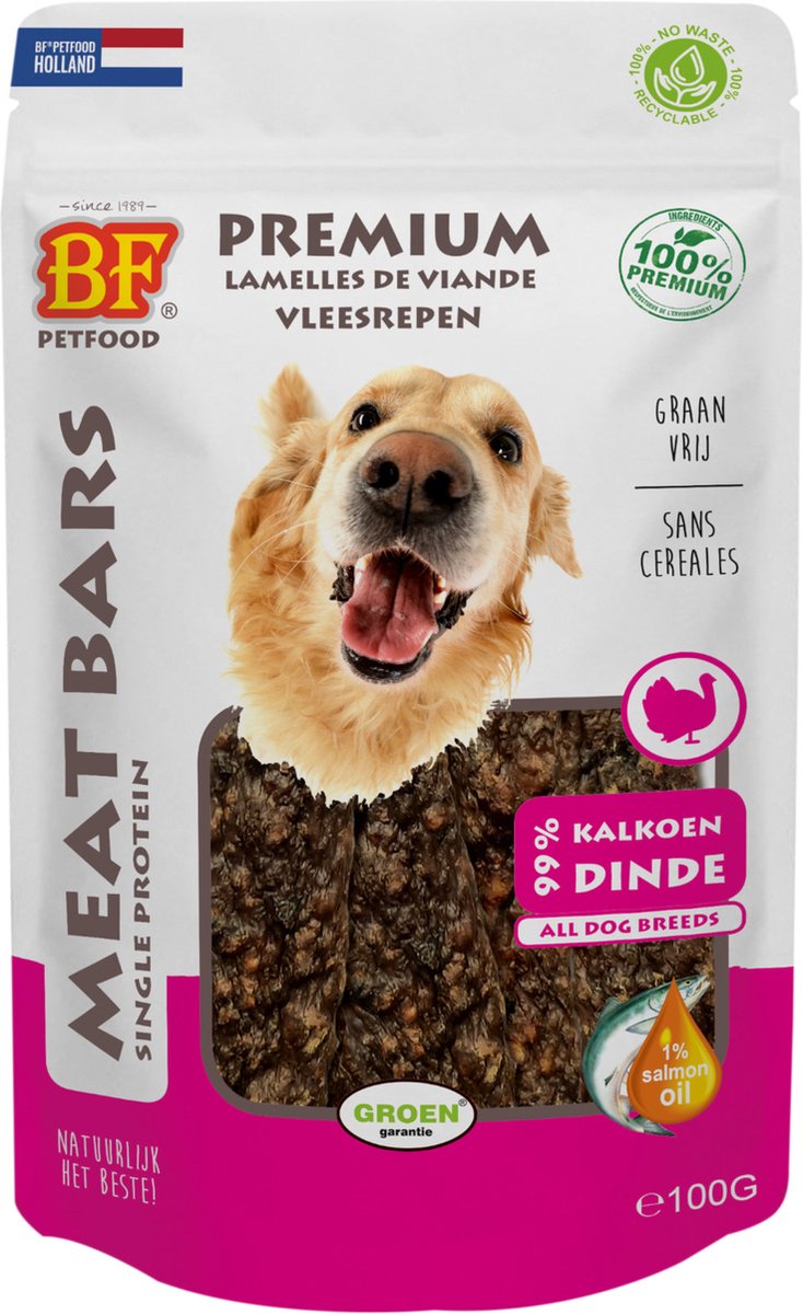 Bf Meat Bars 100 g - Hondensnacks - Kalkoen