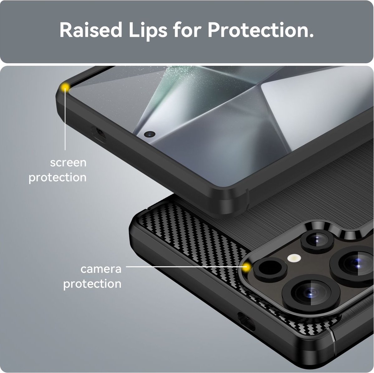 Mobigear Hoesje geschikt voor Samsung Galaxy S25 Ultra Telefoonhoesje Flexibel TPU | Mobigear Brushed Slim Backcover | Galaxy S25 Ultra Case | Back Cover - Zwart
