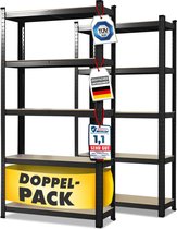 FLOORDIREKT Lakota Rekken voor zwaar gebruik - Set van 2 - Aanpasbaar - Zwart - 200 x 100 x 50 cm
